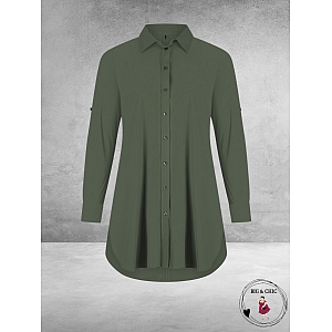 PLUS BASICS Blouse Long Light Khaki